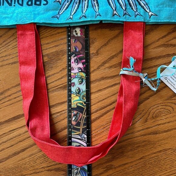 Trader Joe’s Limited Edition Reusable Canvas Bag Turquoise Blue Sardines - Picture 6 of 9